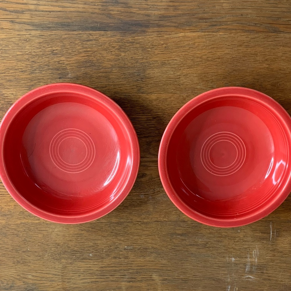 Fiestaware Bowl Fiesta Medium Dish In RED! Set of 2.